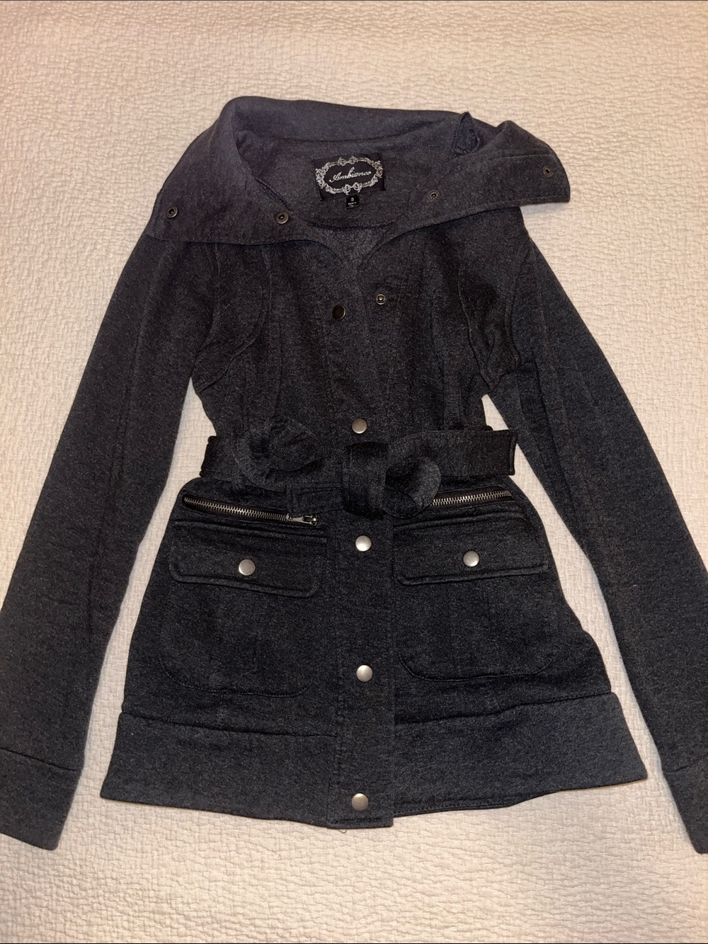 Ambiance Black Trench Coat with Belt